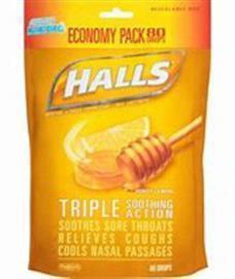 Picture of HALLS COUGH DROPS HONEY BAG 40CT