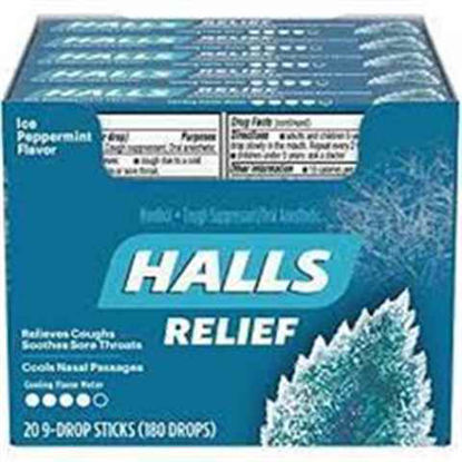 Picture of HALLS COUGH DROPS ICE PEPPERMINT 20CT