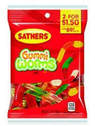 Picture of SATHERS GUMMI WORMS 2 FOR 1.50 12CT