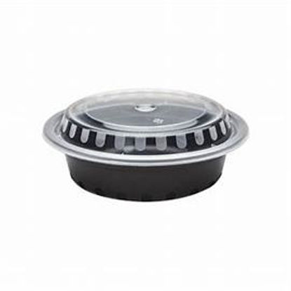 Picture of ROUND DELI CONTAINER COMBO BLACK 16OZ