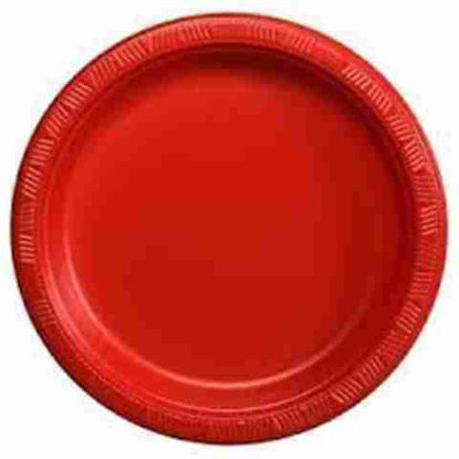 Picture of PLASTIC PLATES RED 9IN 8CT