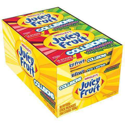 Picture of WRIGLEYS JUICY FRUIT COLLISIONS STRAWBERRY WATERMELON 10CT