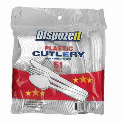 Picture of DISPOZEIT PLASTIC ASSORTED CUTLERY 51CT