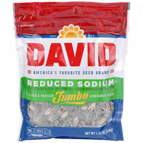 Picture of DAVID SUNFLOWER SEEDS JUMBO REDUCED SODIUM 5.25OZ