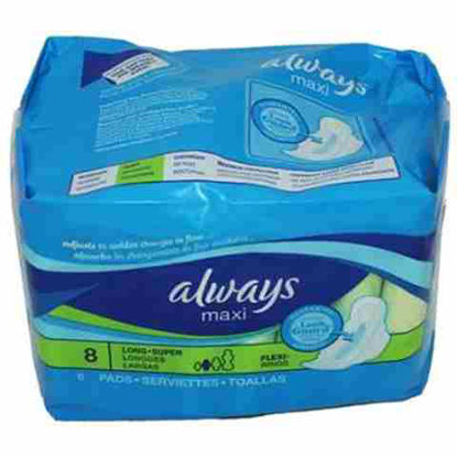 Picture of ALWAYS MAXI SUPER LONG PADS SIZE 2 8CT