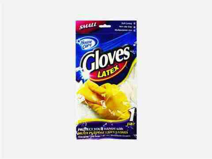 Picture of HOUSE CARE GLOVES LATEX SMALL 1 PAIR