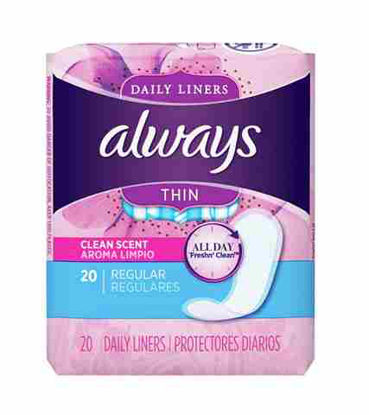 Picture of ALWAYS PANTY LINER THIN MINCE 20PK