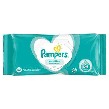 Picture of PAMPERS BABY WIPES SENSITIVE FRAGRANCE FREE 52PK