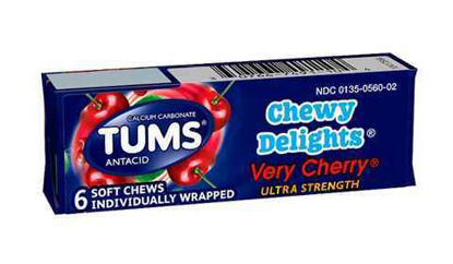 Picture of TUMS ULTRA STRENGTH CHEWY DELIGHTS VERY CHERRY 12CT