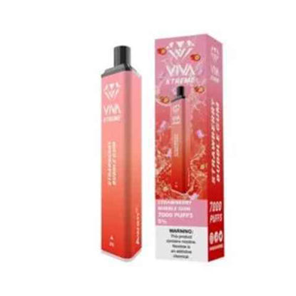 Picture of VIVA EXTREME STRAWBERRY BUBBLE GUM 7000 PUFFS 10CT