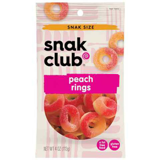 Picture of SNAK CLUB PEACH RINGS SNACK SIZE 4OZ