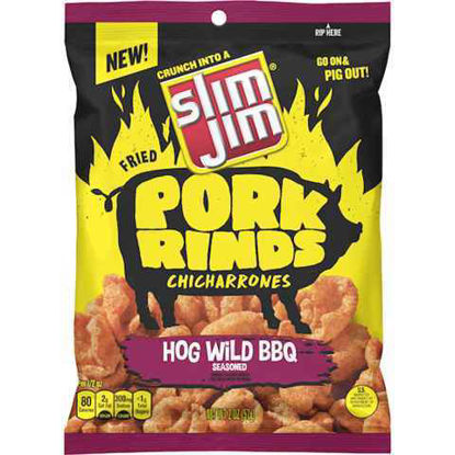 Picture of SLIM JIM CHICHARRONES FRIED PORK RINDS HOG WILD BBQ 2OZ