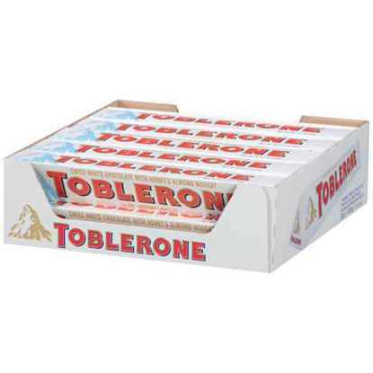 Picture of TOBLERONE SWISS WHITE CHOCOLATE WITH HONEY N ALMOND NOUGAT 3.52OZ 20CT