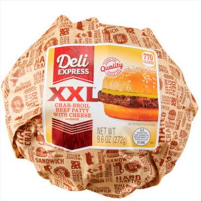 Picture of DELI EXPRESS XXL CHAR BROIL BEEF PATTY WITH CHEESE SANDWICH 9.6OZ