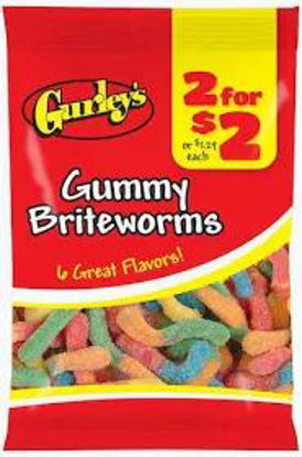 Picture of GURLEYS GUMMY BRITE WORMS  2 FOR 2 3.25OZ 12CT