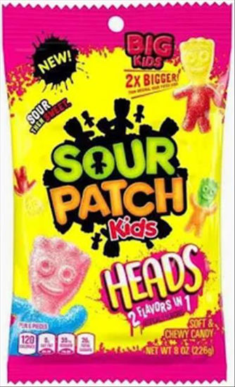 Picture of SOUR PATCH KIDS BIG HEADS PEG 8OZ 