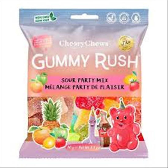 Picture of CHERRY CHEWS GUMMY RUSH SOUR PARTY MIX 3OZ