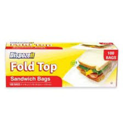 Picture of DESPOZEIT SANDWICH BAG FOLD & LOCK 100CT