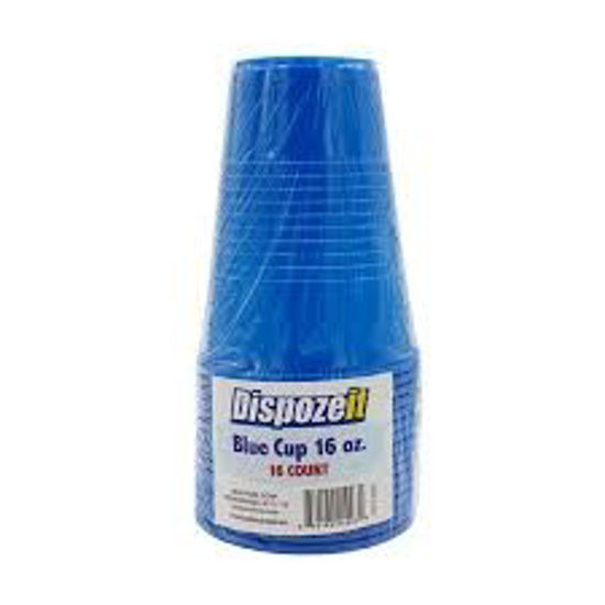 Picture of DISPOZEIT PARTY CUPS PLASTIC BLUE 16OZ 16CT
