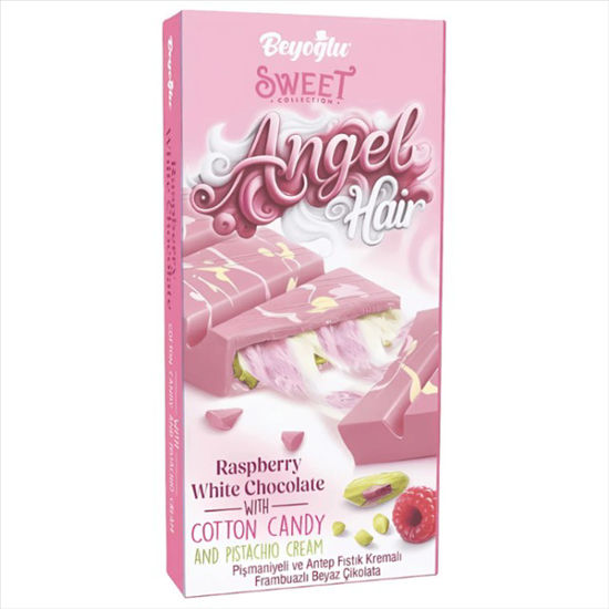 Picture of DUBAI CHOCOLATE RASPBERRY WHITE CHOCOLATE WITH COTTON CANDY 6CT