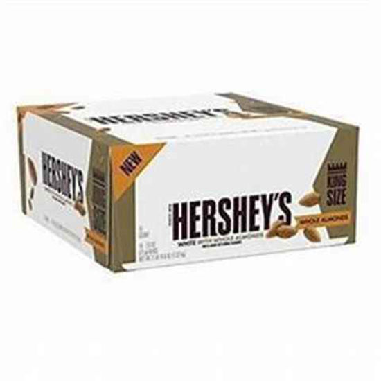 Picture of HERSHEYS WHITE WHOLE ALMONDS KING SIZE 2.6OZ 18CT