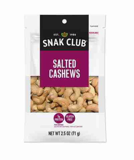 Picture of SNAK CLUB SALTED CASHEWS 4OZ
