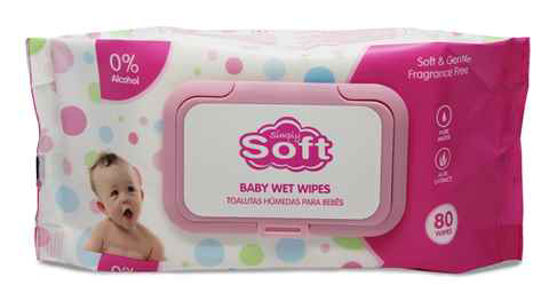 Picture of SIMPLY SOFT BABY WIPES PINK 80CT