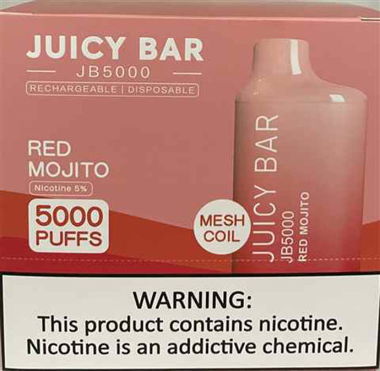 Picture of JUICY BAR BOX RED MOJITO 5000 PUFFS 10CT