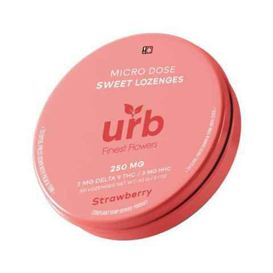 Picture of URB STRAWBERRY DELTA 9 THC SWEET LOZENGES 250MG