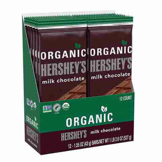 Picture of HERSHEYS ORGANIC MILK CHOCOLATE 1.55 OZ 12CT