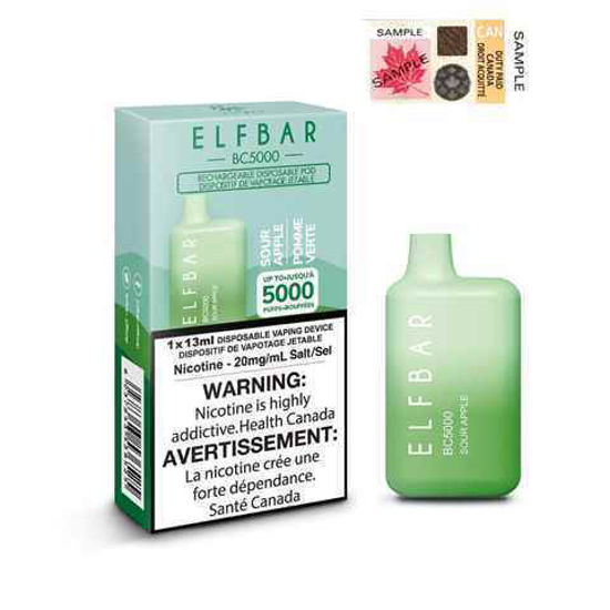 Picture of ELF BAR GREEN APPLE 5000 PUFFS 10CT