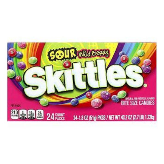Picture of SKITTLES SOUR WILD BERRY 1.18 OZ 24 CT
