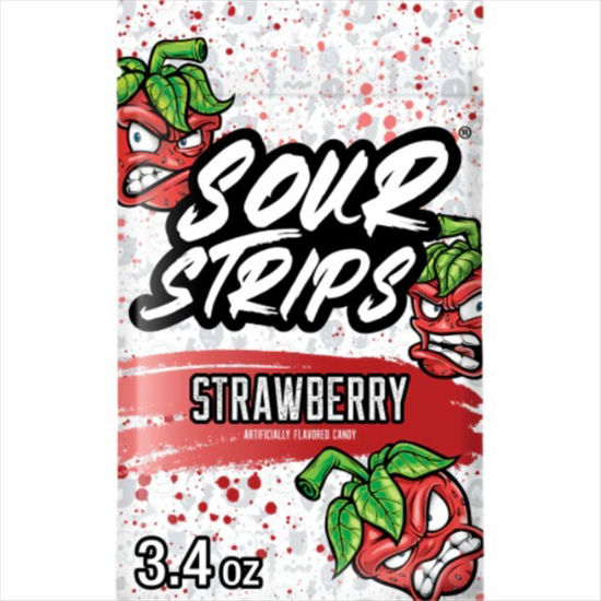 Picture of SOUR STRIPS STRAWBERRY 3.4OZ PEG