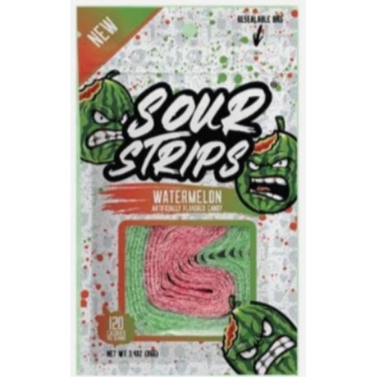 Picture of SOUR STRIPS WATERMELON 3.4OZ PEG