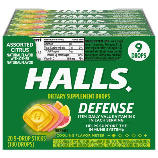 Picture of HALLS DEFENSE VITAMIN C LIME 20CT